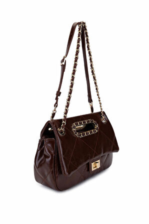 Tamer Tanca Kadın Suni Deri Kahverengi Omuz Çanta 921 27155 BN CNT SK25-26 KAHVE