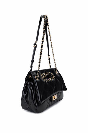 Tamer Tanca Kadın Suni Deri Siyah Omuz Çanta 921 27155 BN CNT SK25-26 SIYAH