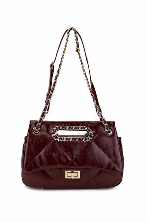 Tamer Tanca Kadın Suni Deri Bordo Omuz Çanta 921 27155 BN CNT SK25-26 BORDO