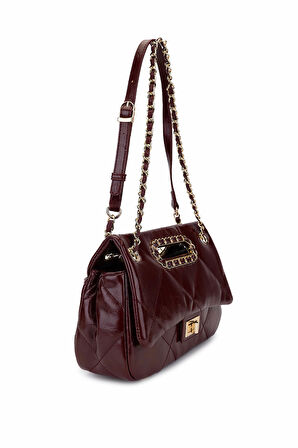 Tamer Tanca Kadın Suni Deri Bordo Omuz Çanta 921 27155 BN CNT SK25-26 BORDO