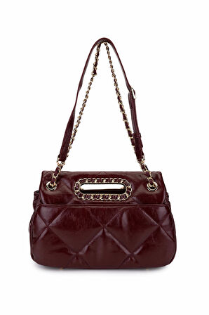 Tamer Tanca Kadın Suni Deri Bordo Omuz Çanta 921 27155 BN CNT SK25-26 BORDO