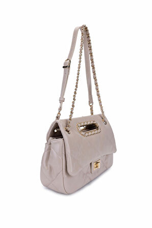 Tamer Tanca Kadın Suni Deri Bej Omuz Çanta 921 27155 BN CNT SK25-26 BEJ