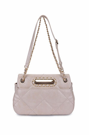 Tamer Tanca Kadın Suni Deri Bej Omuz Çanta 921 27155 BN CNT SK25-26 BEJ