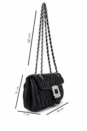 Tamer Tanca Kadın Suni Deri Siyah Omuz Çanta 921 27123 BN CNT SK25-26 SIYAH