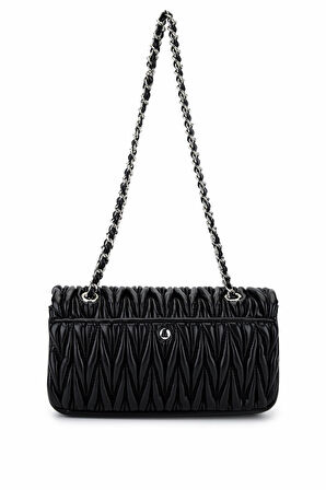 Tamer Tanca Kadın Suni Deri Siyah Omuz Çanta 921 27123 BN CNT SK25-26 SIYAH