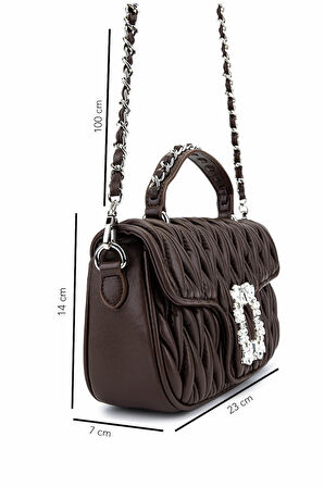 Tamer Tanca Kadın Suni Deri Kahverengi Omuz Çanta 921 27126 BN CNT SK25-26 KAHVE