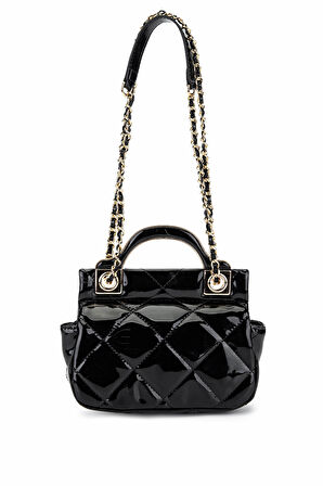 Tamer Tanca Kadın Suni Deri Siyah Rugan Omuz Çanta 921 27129 BN CNT SK25-26 SIYAH RGN