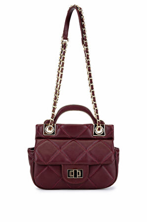 Tamer Tanca Kadın Suni Deri Bordo Omuz Çanta 921 27129 BN CNT SK25-26 BORDO