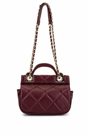 Tamer Tanca Kadın Suni Deri Bordo Omuz Çanta 921 27129 BN CNT SK25-26 BORDO