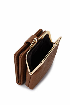 Tamer Tanca Kadın Suni Deri Camel Cüzdan 921 27077 BN CZDN SK25-26 CAMEL