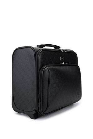 Tamer Tanca Unisex Suni Deri Siyah Valiz 971 56 KABIN PILOT VALIZ SIYAH MNG