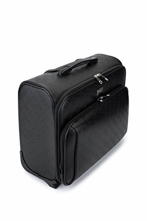 Tamer Tanca Unisex Suni Deri Siyah Valiz 971 56 KABIN PILOT VALIZ SIYAH MNG