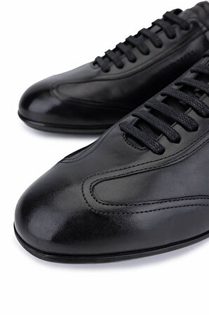 Tamer Tanca Erkek Hakiki Deri Siyah Antik Casual Ayakkabı 1093 1989 ERK AYK SK25-26 SIYAH ANTIK