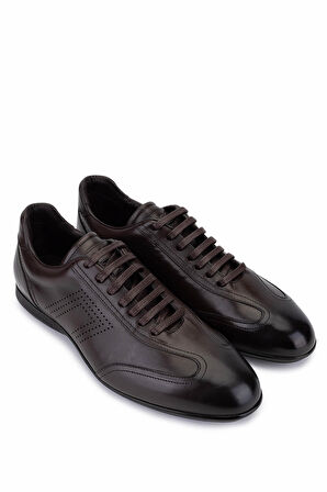 Tamer Tanca Erkek Hakiki Deri Kahverengi Casual Ayakkabı 1093 1989 ERK AYK SK25-26 KAHVE ANTIK