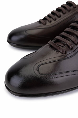 Tamer Tanca Erkek Hakiki Deri Kahverengi Casual Ayakkabı 1093 1989 ERK AYK SK25-26 KAHVE ANTIK