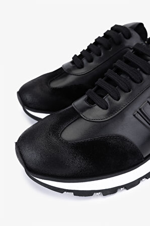 Valmenti Erkek Hakiki Deri Siyah Süet Sneakers & Spor Ayakkabı 1093 1898 ERK AYK SK25-26 SIYAH SUET/SYH