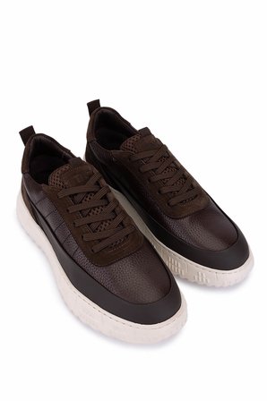Tamer Tanca Erkek Hakiki Deri Kahverengi Sneakers & Spor Ayakkabı 1093 1560 ERK AYK SK25-26 KAHVE