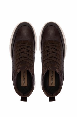 Tamer Tanca Erkek Hakiki Deri Kahverengi Sneakers & Spor Ayakkabı 1093 1560 ERK AYK SK25-26 KAHVE