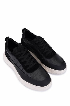 Tamer Tanca Erkek Hakiki Deri Siyah Sneakers & Spor Ayakkabı 1093 1560 ERK AYK SK25-26 SIYAH