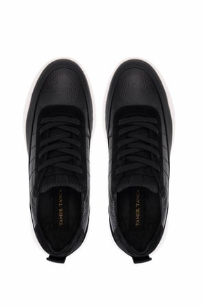 Tamer Tanca Erkek Hakiki Deri Siyah Sneakers & Spor Ayakkabı 1093 1560 ERK AYK SK25-26 SIYAH