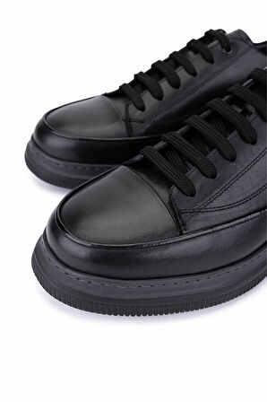 Tamer Tanca Erkek Hakiki Deri Siyah Deri Casual Ayakkabı 1093 1561 ERK AYK SK25-26 SIYAH DR