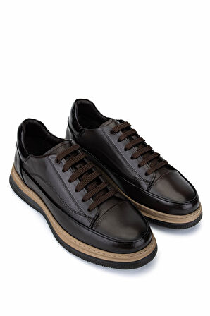 Tamer Tanca Erkek Hakiki Deri Kahverengi Casual Ayakkabı 1093 1561 ERK AYK SK25-26 KAHVE DR