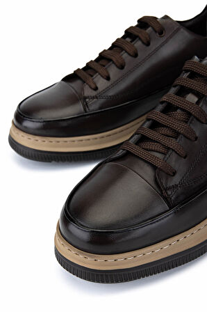 Tamer Tanca Erkek Hakiki Deri Kahverengi Casual Ayakkabı 1093 1561 ERK AYK SK25-26 KAHVE DR