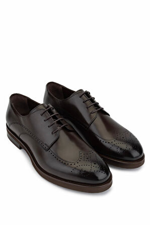 Tamer Tanca Erkek Hakiki Deri Kahverengi Klasik Ayakkabı 1157 40-120 ERK AYK SK25-26 KAHVE SPIRO