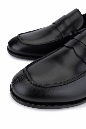 Tamer Tanca Erkek Hakiki Deri Siyah Loafer Ayakkabı 537 3565-1 ERK AYK SK24-25 SIYAH