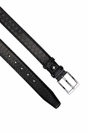 Tamer Tanca Erkek Hakiki Deri Siyah Kemer 1086 17 ERK KMR SK25-26 SIYAH PITON