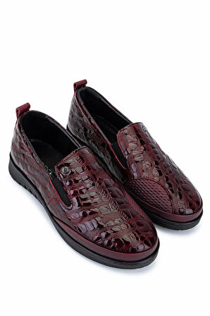 Tamer Tanca Kadın Hakiki Deri Bordo Casual Ayakkabı 1053 7513 BN AYK SK25-26 BORDO FASULYE