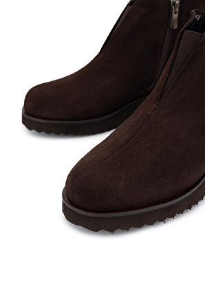 Tamer Tanca Kadın Hakiki Deri Kahverengi Süet Casual Bot 1120 985 BN BOT SK25-26 KAHVE SUET