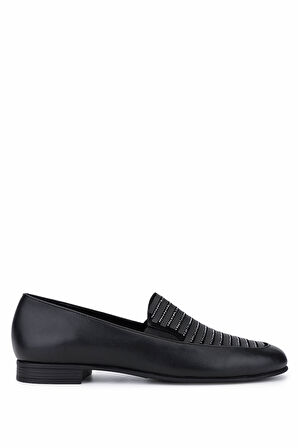 Tamer Tanca Kadın Hakiki Deri Siyah Loafer Ayakkabı 1120 975 BN AYK SK25-26 SIYAH DERI