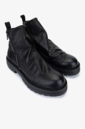 Valmenti Erkek Hakiki Deri Siyah Casual Bot 1158 3741 ERK BOT SK25-26 NERO