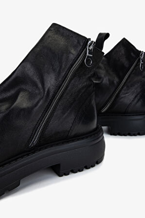 Valmenti Erkek Hakiki Deri Siyah Casual Bot 1158 3741 ERK BOT SK25-26 NERO