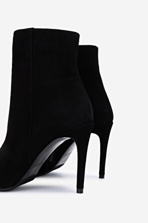 Valmenti Kadın Hakiki Deri Siyah Süet Topuklu Bot 1074 2334 BN BOT SK25-26 SIYAH SUET