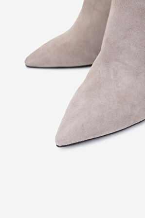 Valmenti Kadın Hakiki Deri Vizon Süet Topuklu Bot 1074 2334 BN BOT SK25-26 VIZON SUET