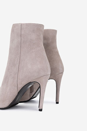 Valmenti Kadın Hakiki Deri Vizon Süet Topuklu Bot 1074 2334 BN BOT SK25-26 VIZON SUET