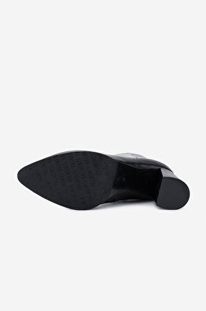 Valmenti Kadın Hakiki Deri Siyah Deri Topuklu Bot 1074 2260 BN BOT SK25-26 SIYAH DERI