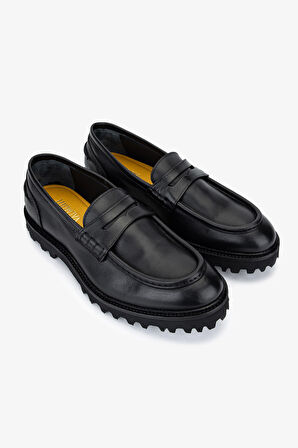 Valmenti Erkek Hakiki Deri Siyah Loafer Ayakkabı 1158 074 ERK AYK SK25-26 NERO