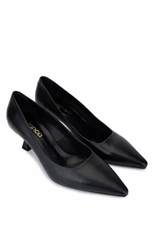 Tamer Tanca Kadın Hakiki Deri Siyah Topuklu Ayakkabı 492 60701 BN AYK SK25-26 SIYAH DERI