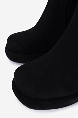 Valmenti Kadın Hakiki Deri Siyah Topuklu Çizme 492 41105 BN CZM SK25-26 SIYAH METIS SUET