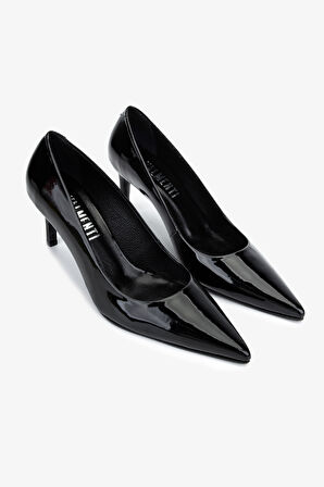 Valmenti Kadın Hakiki Deri Siyah Rugan Topuklu Ayakkabı 492 55668 BN AYK SK25-26 SIYAH RUGAN