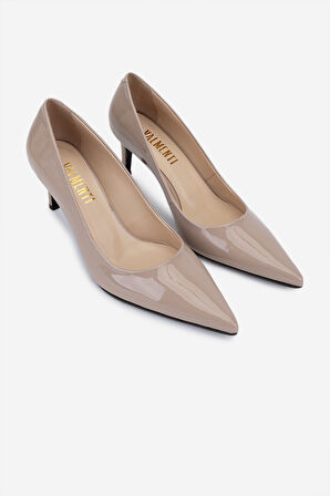 Valmenti Kadın Hakiki Deri Nude Rugan Topuklu Ayakkabı 492 55668 BN AYK SK25-26 NUDE RUGAN