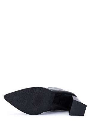 Tamer Tanca Kadın Hakiki Deri Siyah Topuklu Bot 492 50559 BN BOT SK25-26 SIYAH DERI