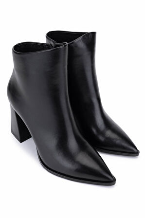 Tamer Tanca Kadın Hakiki Deri Siyah Topuklu Bot 492 50559 BN BOT SK25-26 SIYAH DERI