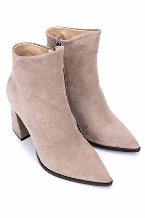 Tamer Tanca Kadın Hakiki Deri Taş Süet Topuklu Bot 492 50559 BN BOT SK25-26 TAS SUET