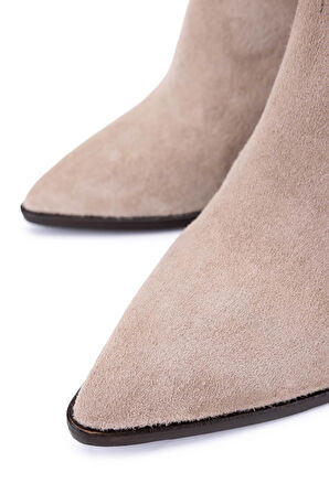 Tamer Tanca Kadın Hakiki Deri Taş Süet Topuklu Bot 492 50559 BN BOT SK25-26 TAS SUET