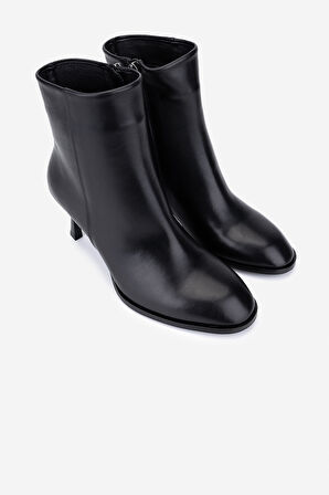 Valmenti Kadın Hakiki Deri Siyah Deri Topuklu Bot 492 60551 BN BOT SK25-26 SIYAH DERI