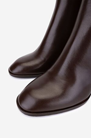 Valmenti Kadın Hakiki Deri Kahverengi Topuklu Bot 492 60551 BN BOT SK25-26 KAHVE DERI